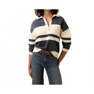 NEW FAHERTY high standard fleece rugby sweatshirt in retro moon